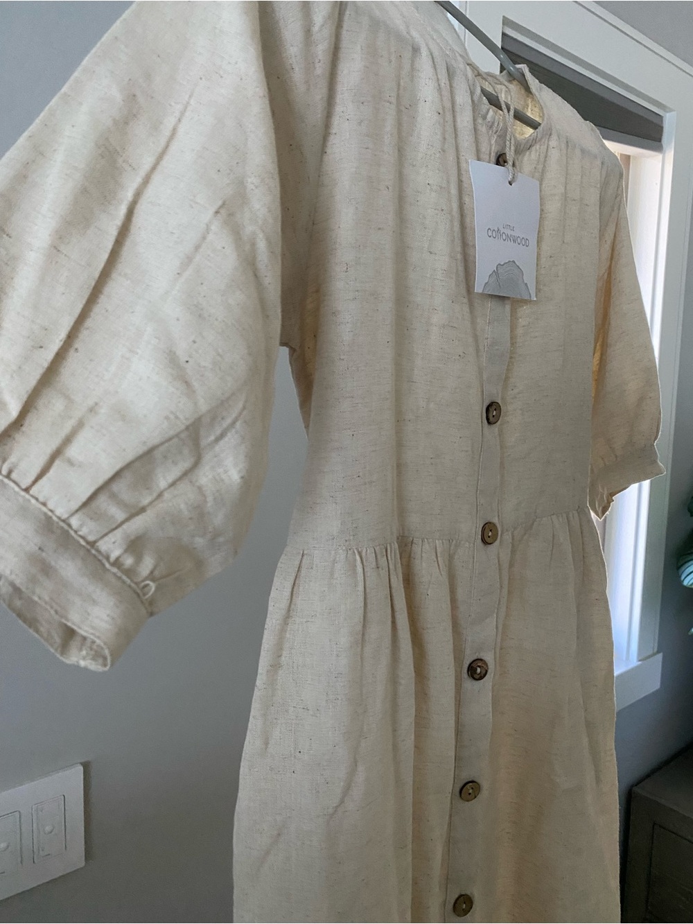 Cottonwood Linen cotton blend Button-Front Midi Dress - Picture 2 of 7